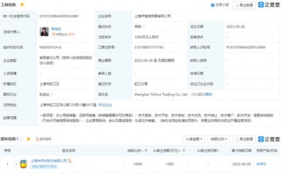 來伊份在上海成立貿易公司,注冊資本1000萬